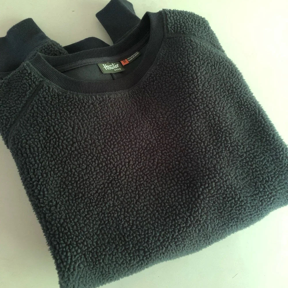New: Howler Brothers Eleos Fleece Crewneck. Antique Black. Size Medium